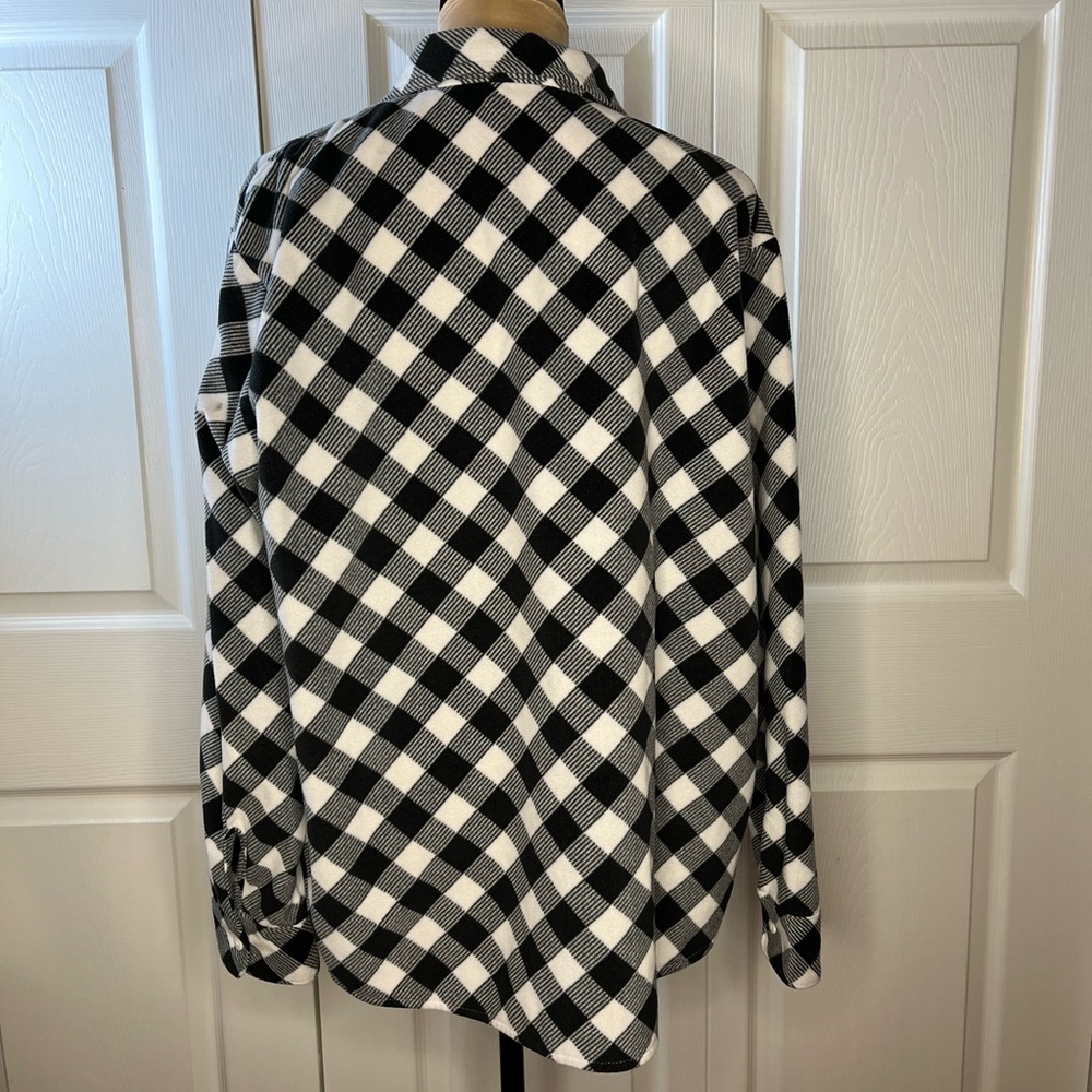 Riders by Lee Black and White Fleece Plaid Shirt - Picture 3 of 8